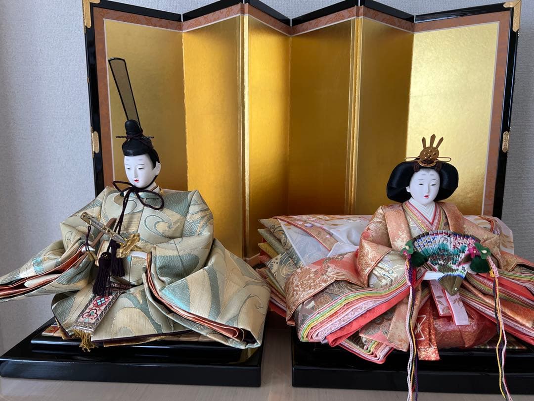 超豪華正絹★親王飾り★京人形　金沢金箔屏風
