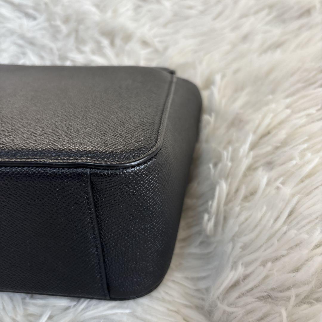 【極美品】コーチ　ショルダーバッグ　レザー　ST付　ブラック　大人気