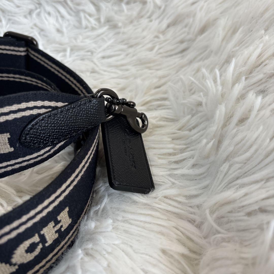 【極美品】コーチ　ショルダーバッグ　レザー　ST付　ブラック　大人気