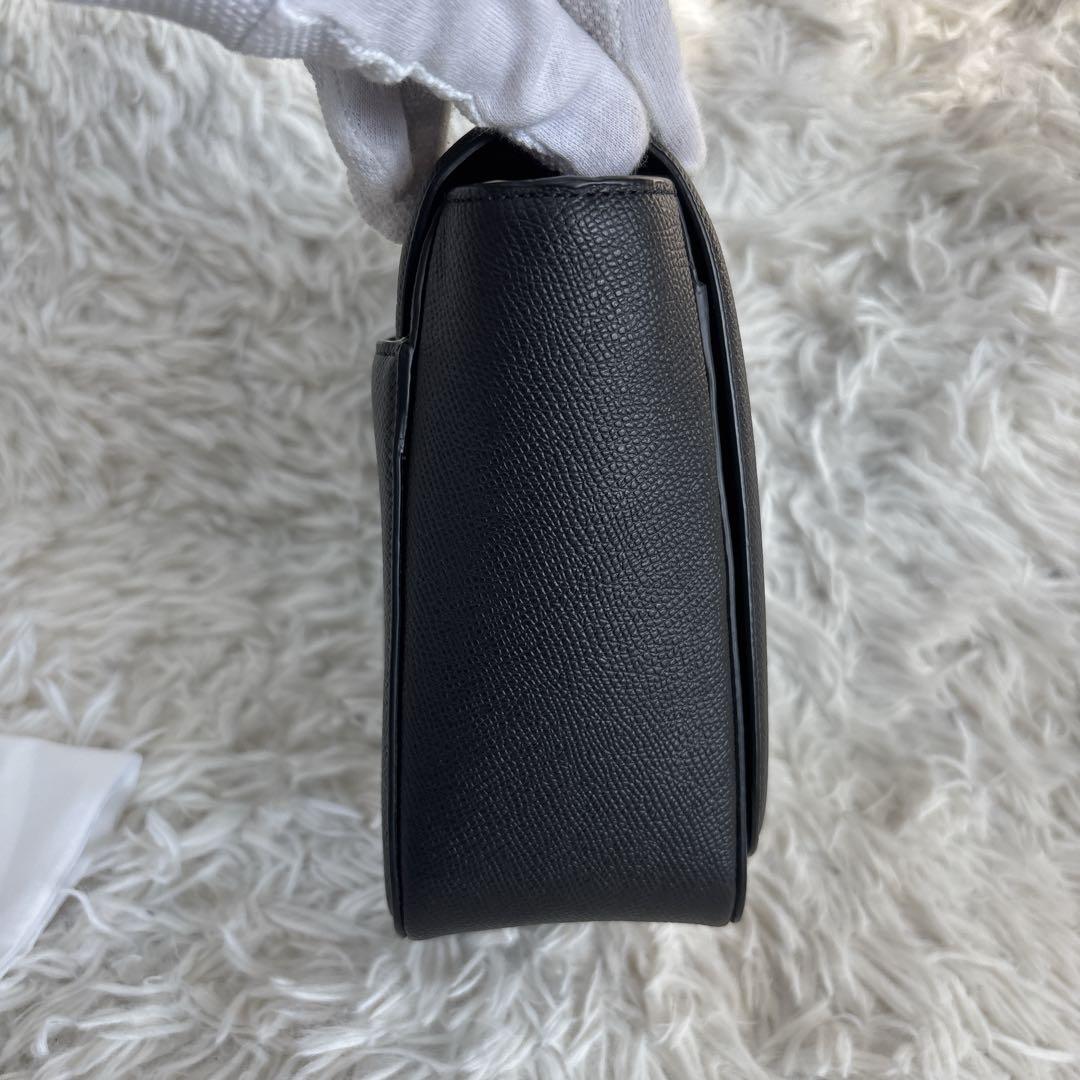 【極美品】コーチ　ショルダーバッグ　レザー　ST付　ブラック　大人気