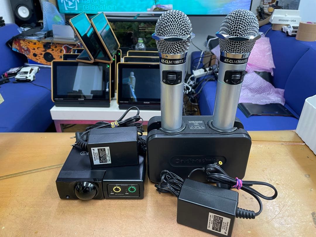 オーディオテクニカ製赤外線ワイヤレスマイクセット　CR701+CLM7000極上