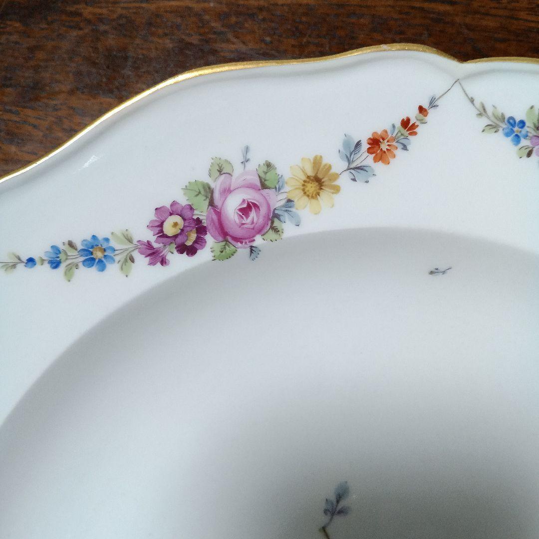 マイセン✩マルコリーニ期✩花文ディナー皿✩24センチ