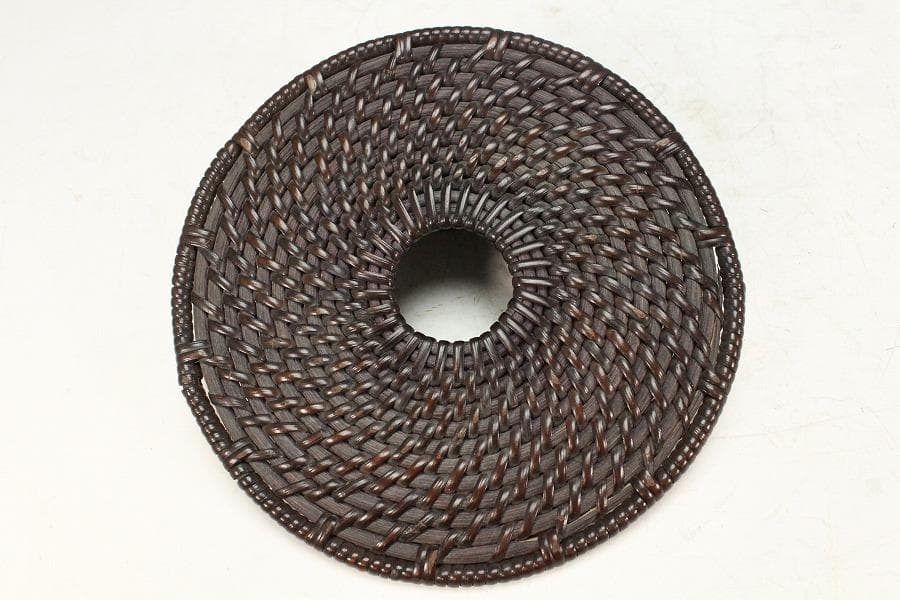 煎茶 古竹藤網 円形 瓶敷 大小 六件 まとめて(K-A908)