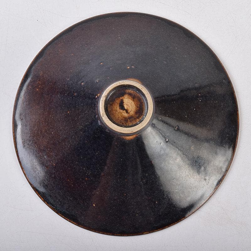 水芙蓉　中国　柿釉　天目茶碗　仕覆・時代箱付　M　R9034