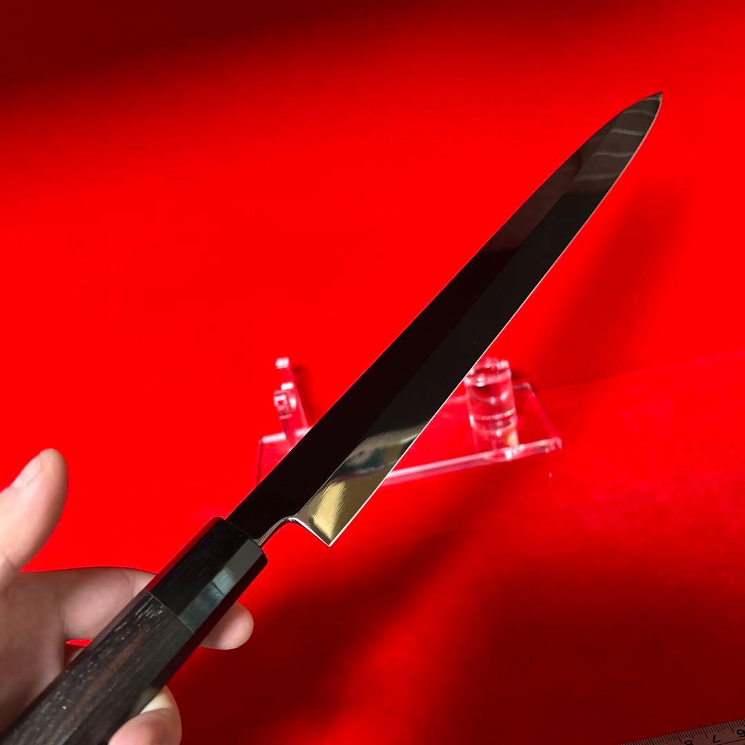 包丁　フグ引く　柳刃　尺　鏡面仕上げ　切味抜群　箱付　未使用品