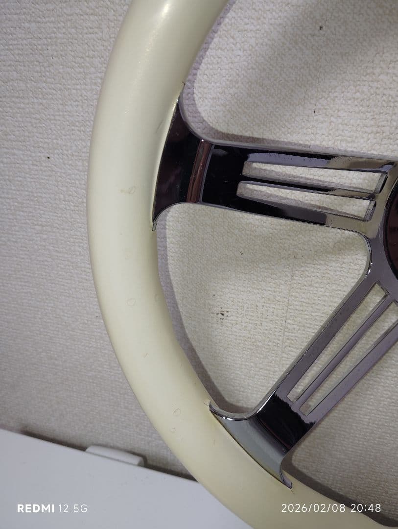 ステアリング　ホワイト　コンケーブ(当時物)