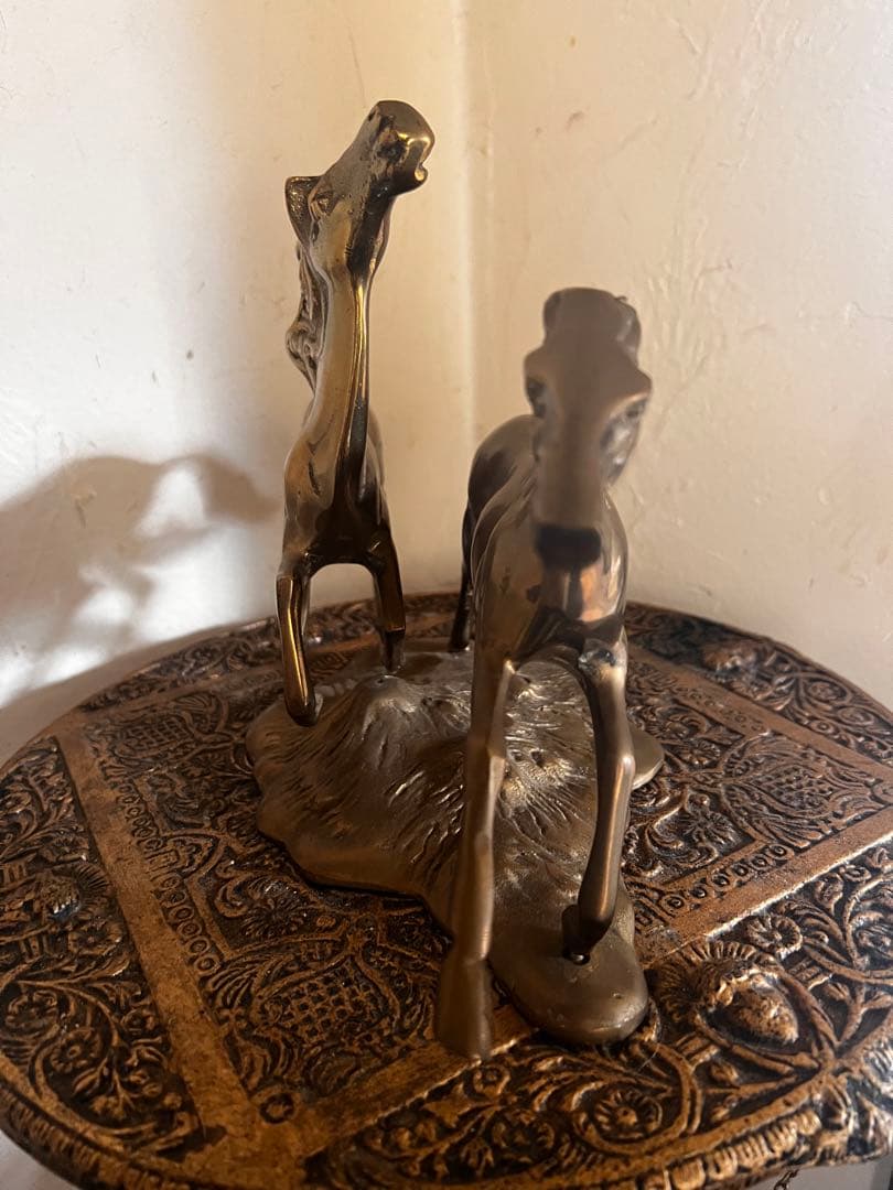 ビンテージ　真鍮製　馬二頭