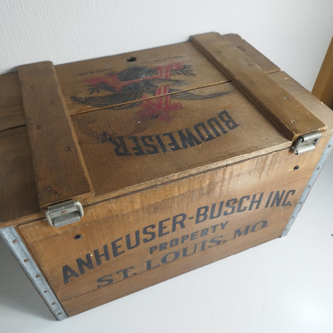 Budweiser バドワイザー 木箱 Anheuser-Busch I4bO