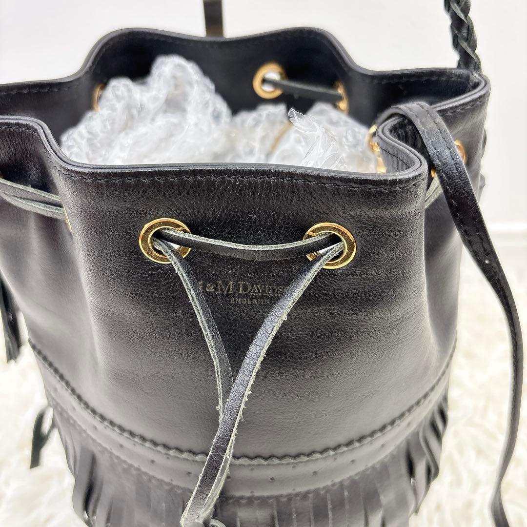 J&M DAVIDSONカーニバル2WAYフリンジレザー黒ショルダーバッグ