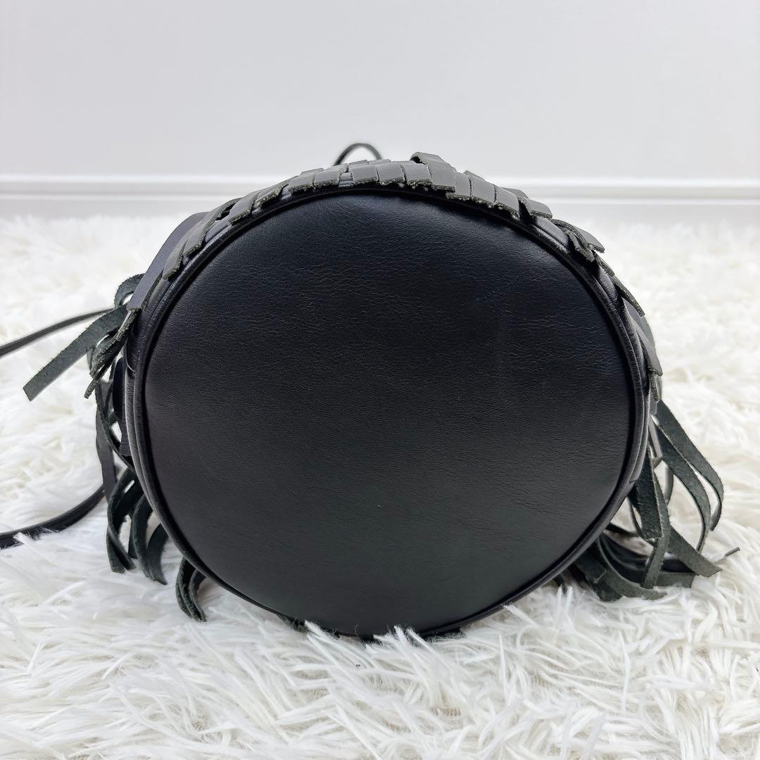 J&M DAVIDSONカーニバル2WAYフリンジレザー黒ショルダーバッグ