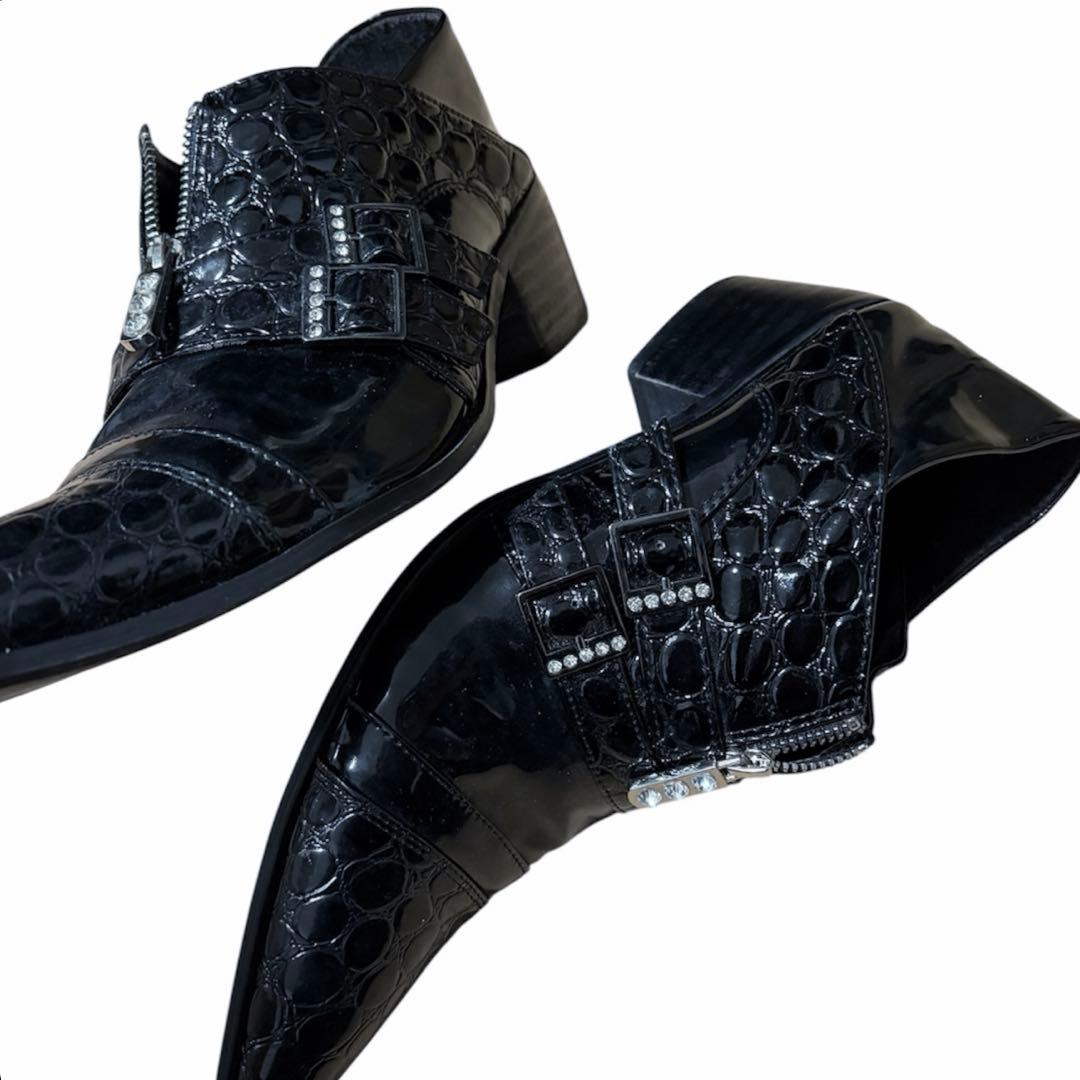 y2k 光沢 ヒール 革靴 ドレスシューズ 平成 お兄系 v系