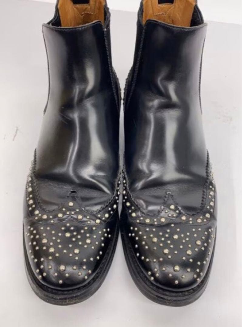 Church’s スタッズ付き黒サイドゴアブーツ