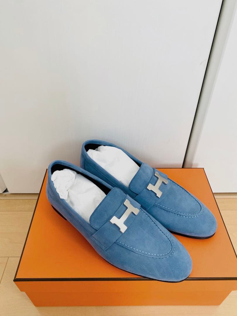 新品未使用　エルメス　モカシンパリ　36.5 ブルーシエル
