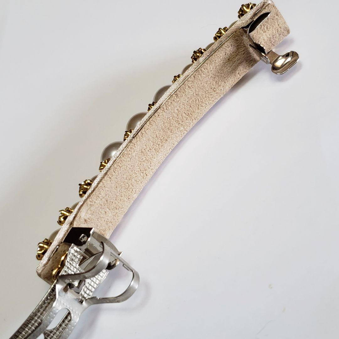 新品　コンプレックスビズ　パール　スワロフスキー　ベージュ　バレッタ　セレモニー