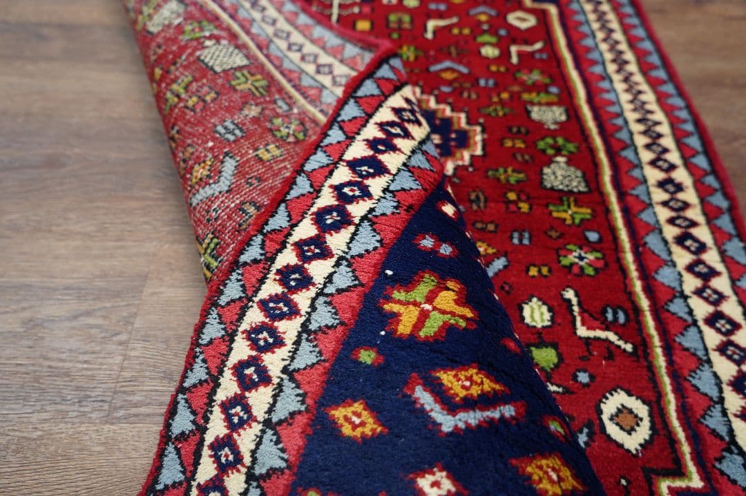 ヴィンテージラグ　インド　手織り絨毯　ハンドメイド