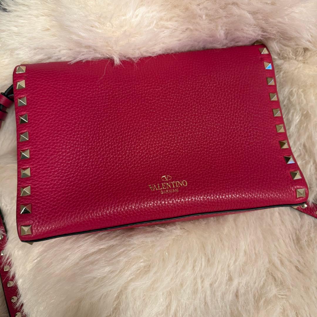 VALENTINO ピンク ガラヴァーニ ロックスタッズ ショルダーバッグ