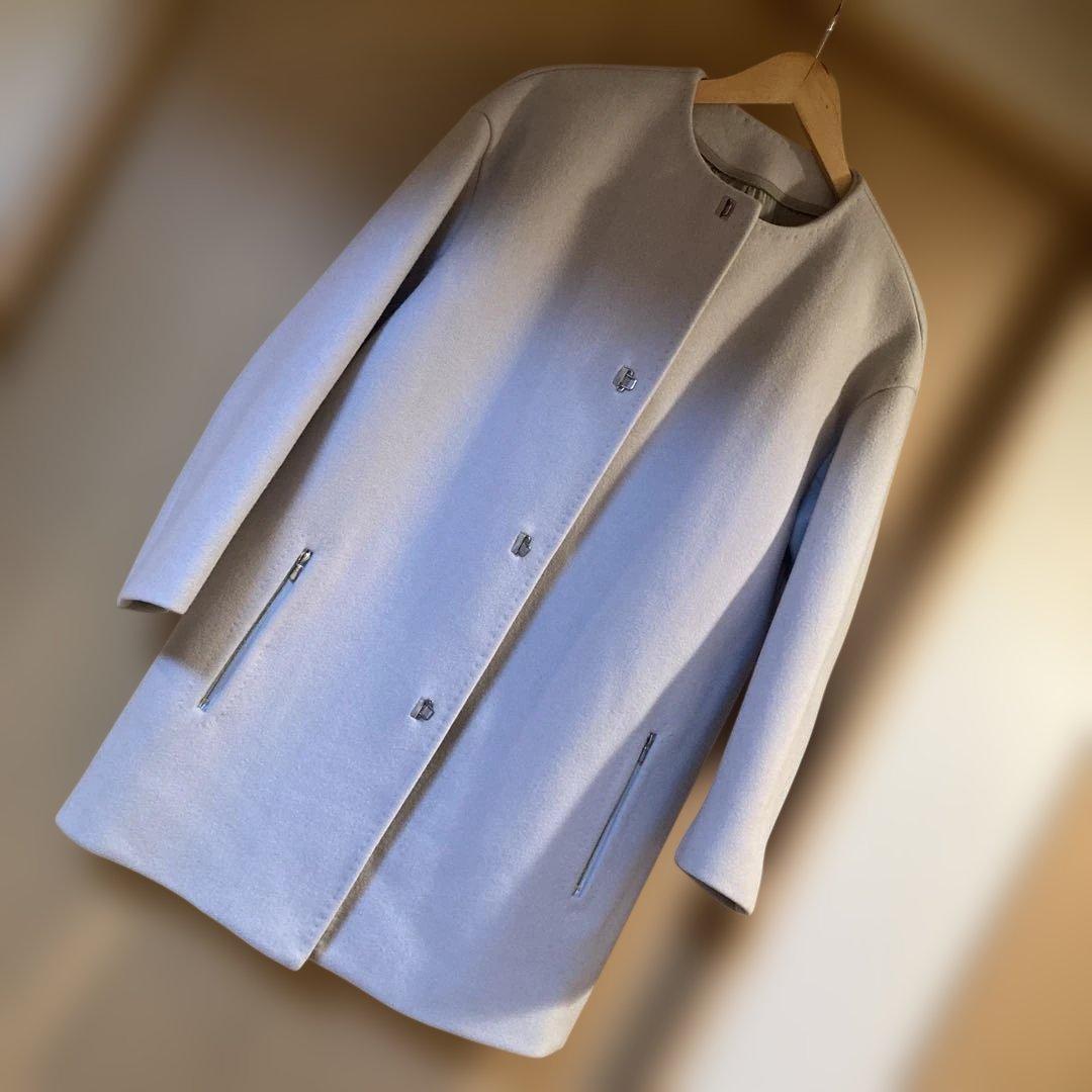 ドゥロワー drawer アイボリーコート　ウール100% 38