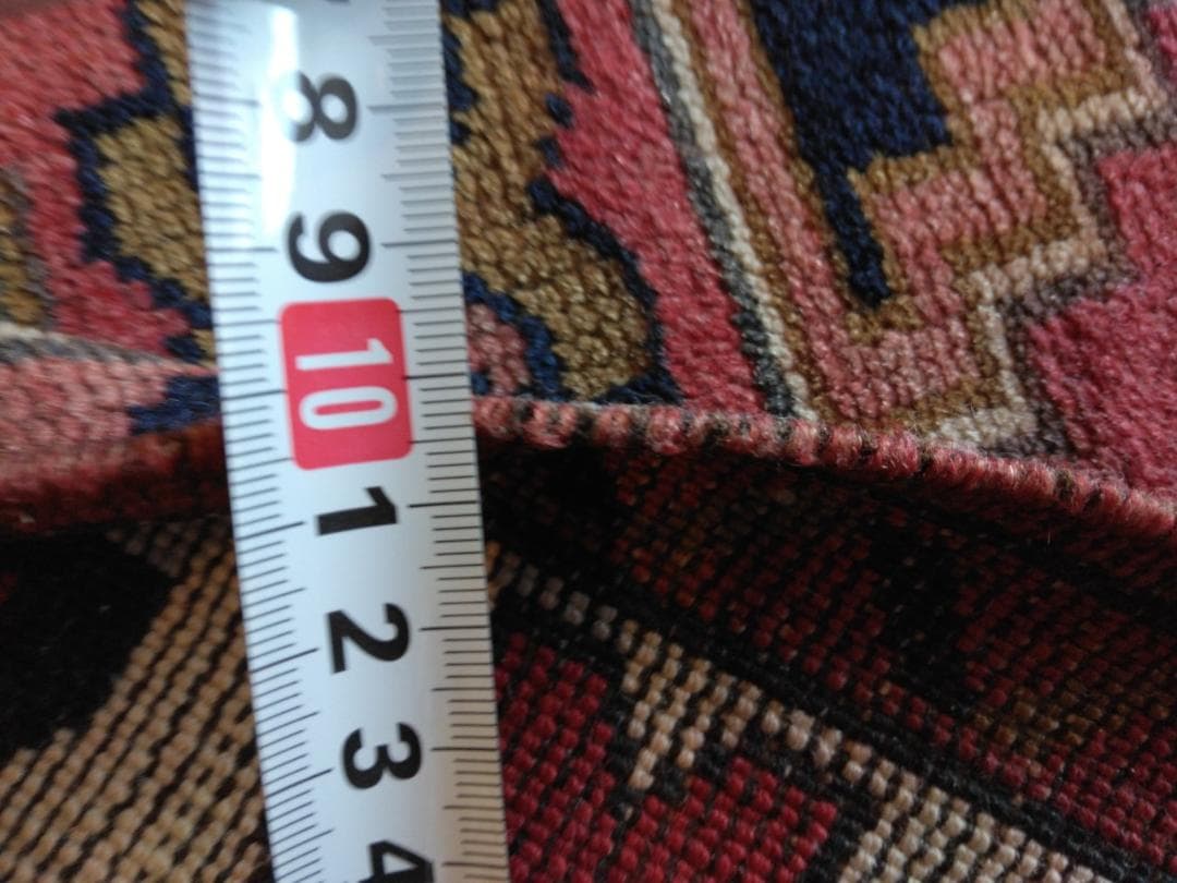 ヴィンテージアフガニスタン手織り段通　193×112 幾何学模様のウールラグ