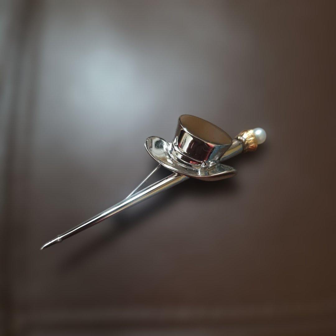 ミキモト　シルクハットブローチ ベビーパール