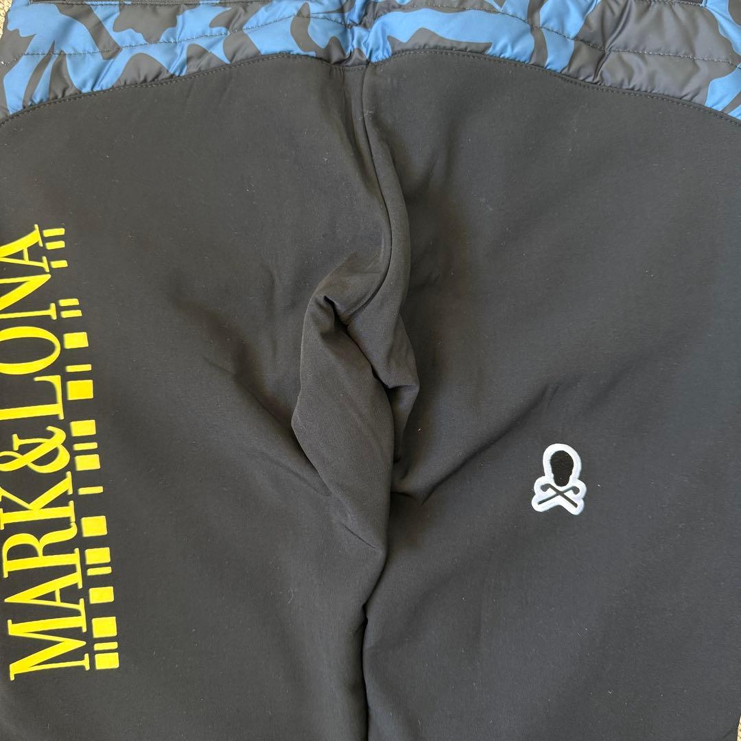 防寒　中綿入り　マークアンドロナ　ダウンパンツ　S〜M相当　黒　迷彩　カモフラ