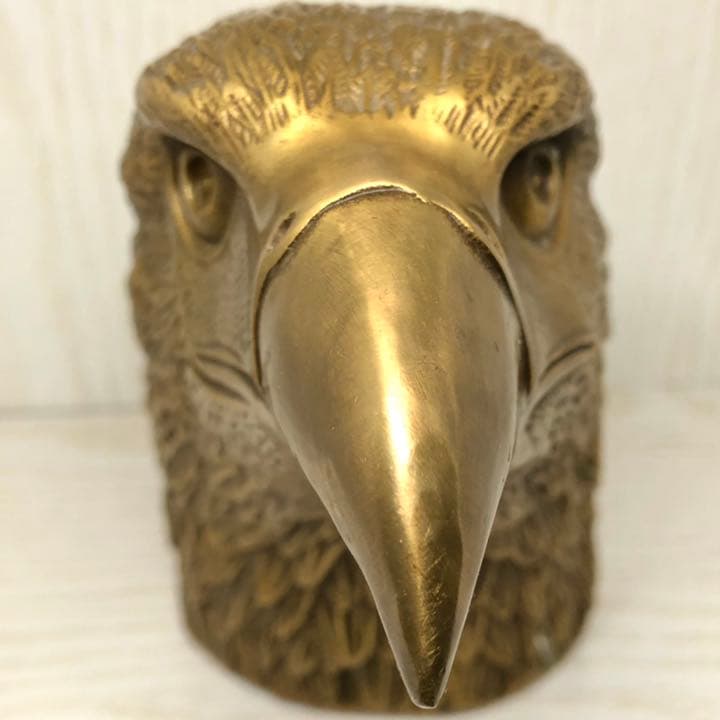時代物　蔵出し　大型　純銅製の鷹　開運置物 量目　約1142グラム