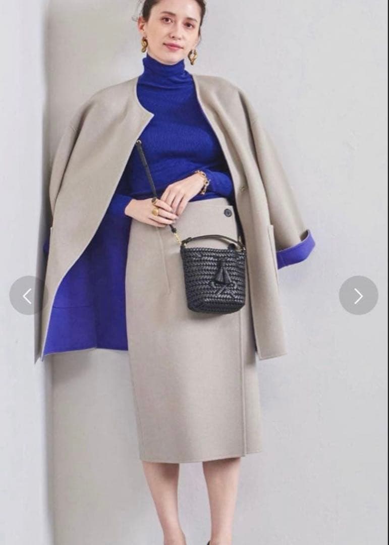 人気完売UNITED ARROWS UBCB パープル　リバー バイカラーコート