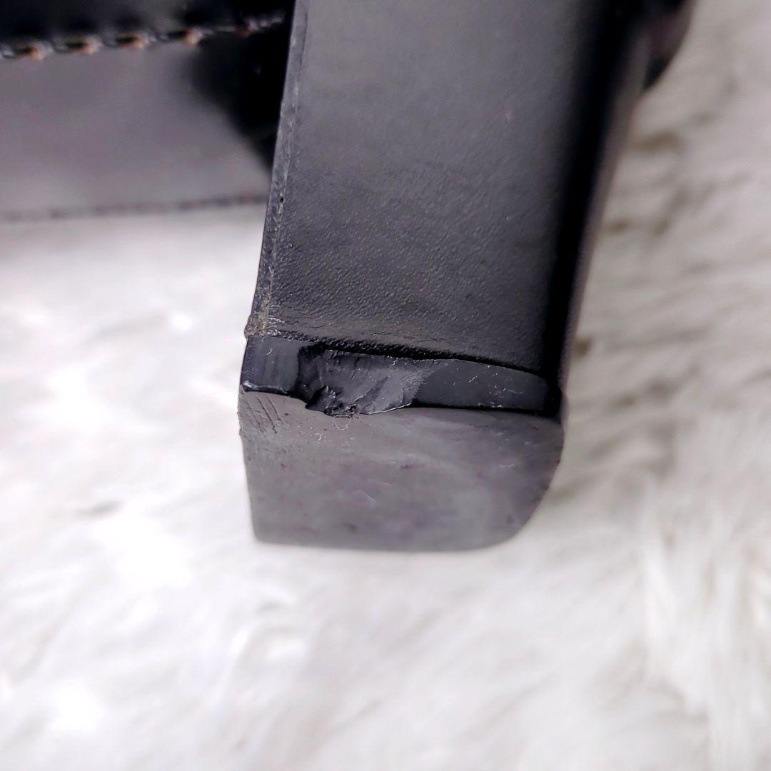 訳あり美品 プラダ ロングブーツ レザー ブラック 黒