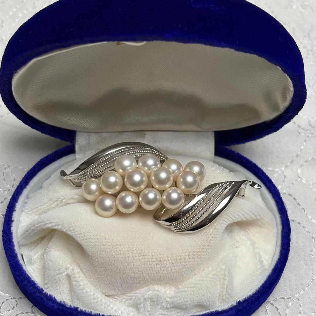専用 極上の逸品 アコヤ真珠 ブローチ 花珠級 7mm 13珠 ケース付き