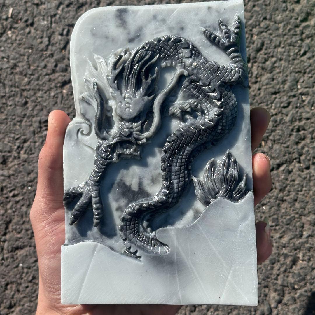 天然石太極石の龍　置物　ご購入前に在庫確認必要G.156