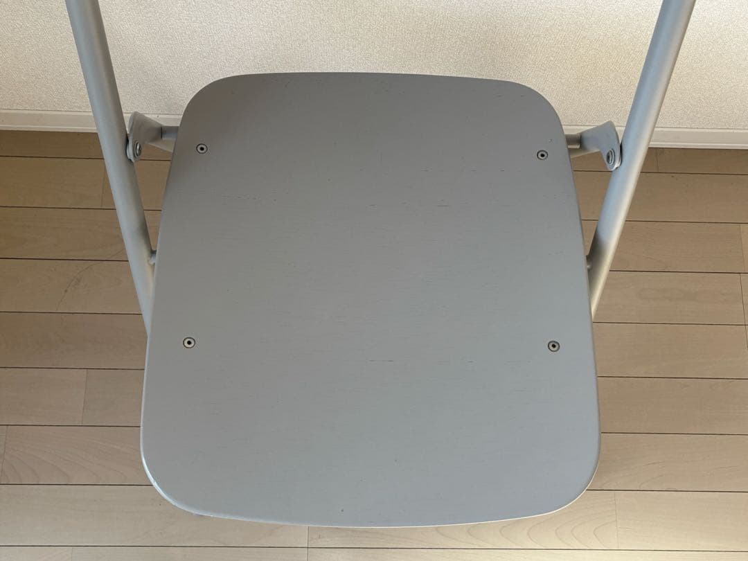 無印良品　スチールパイプ折りたたみチェア板座　ウォームグレー　2脚セット