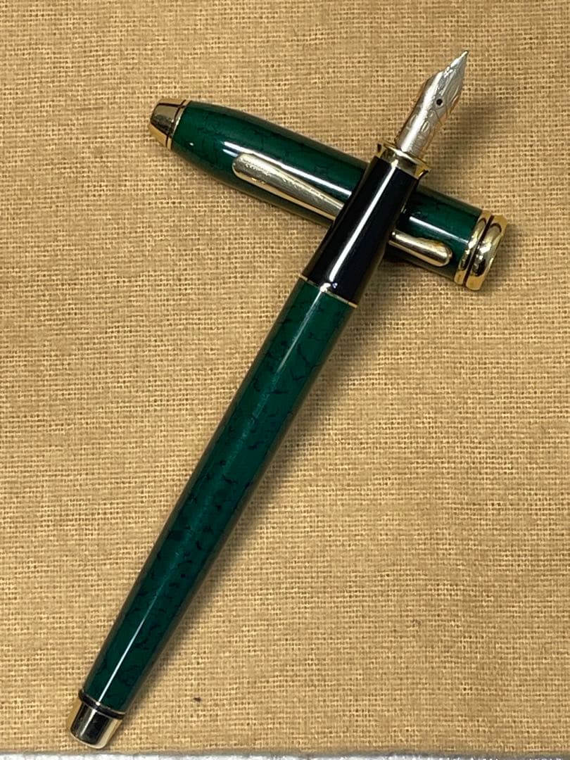 CROSSクロス万年筆タウンゼント マーブルグリーン 14K585 ゴールド金具