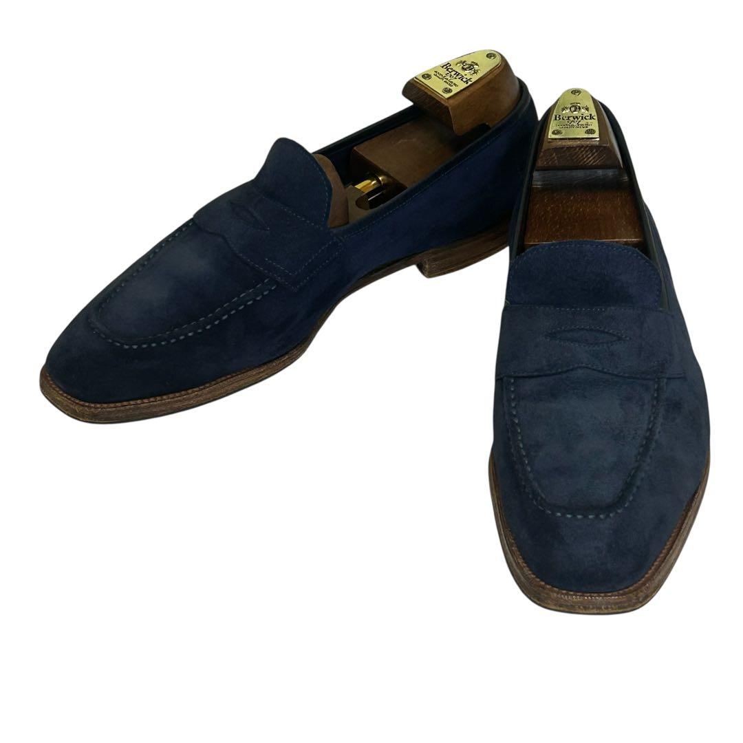 はや エドワードグリーン ピムリコ スエードスクエアローファー 26.5