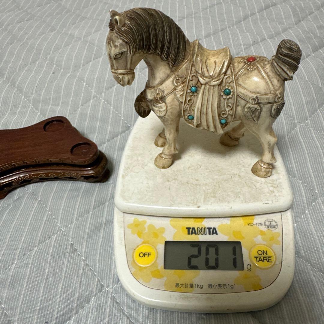 美品　馬　緑松石象嵌　装飾細密彫刻　縁起物　置物　時代物　古玩骨董品アンティーク