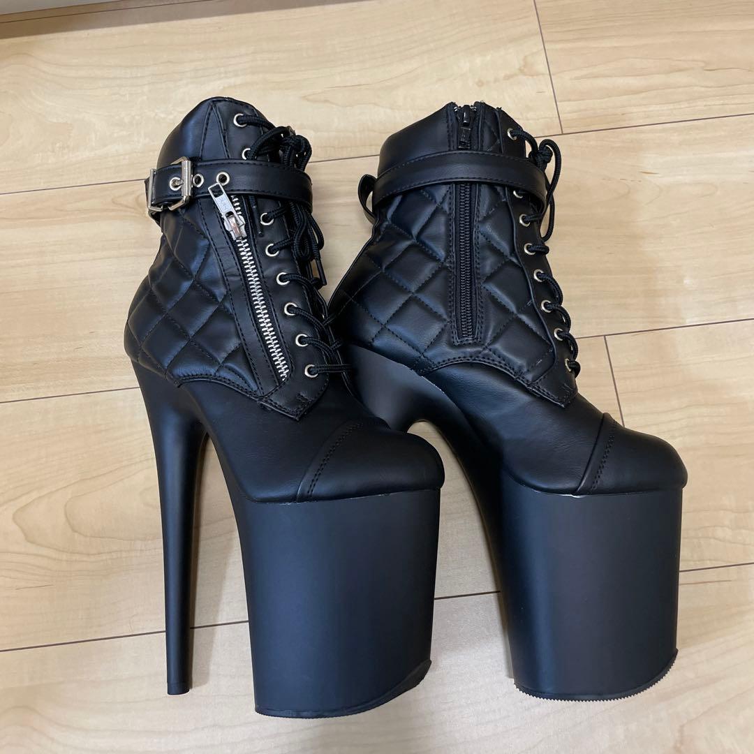 Pleaser ショートブーツ ポールダンス 8インチ サイズ6 ブラック