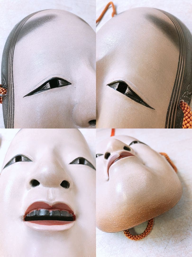 や*ろ様 能面 小面 木彫り 木箱入 女性面 舞台小道具 工芸品 昭和 レトロ