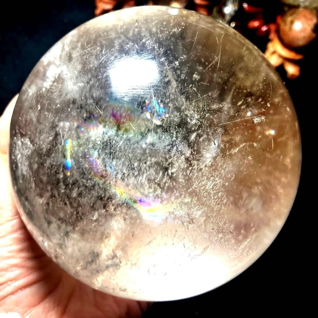 超超特大‼️120mm レインボーゴールドルチルクォーツ　金針水晶　パワーストーン