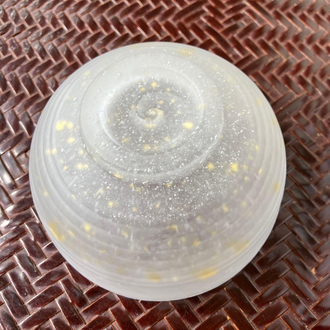 ガラス茶碗 金箔装飾