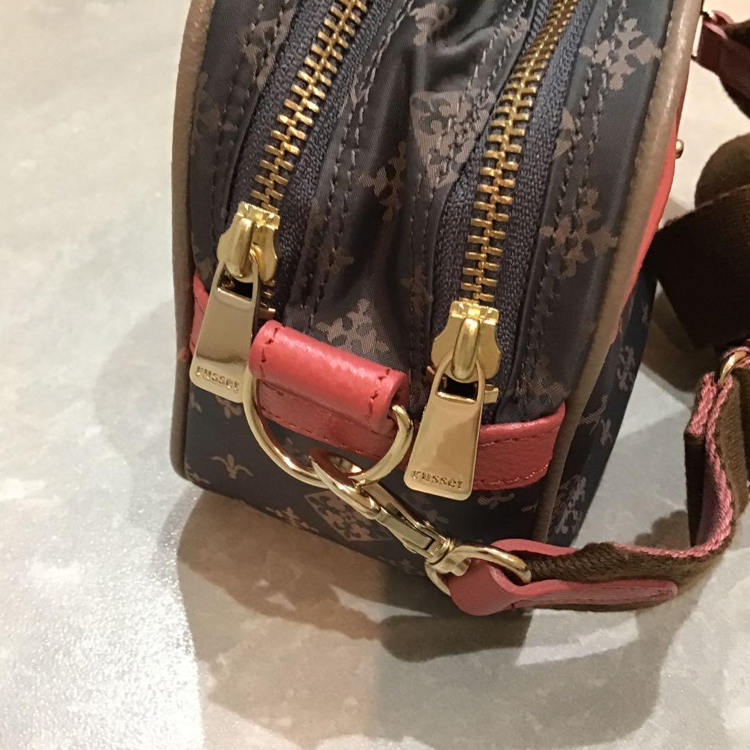 【ラシット】ショルダーバッグ ダークブラウン ピンク