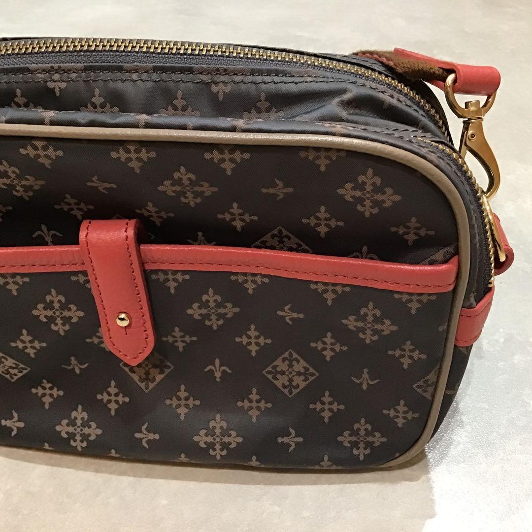 【ラシット】ショルダーバッグ ダークブラウン ピンク