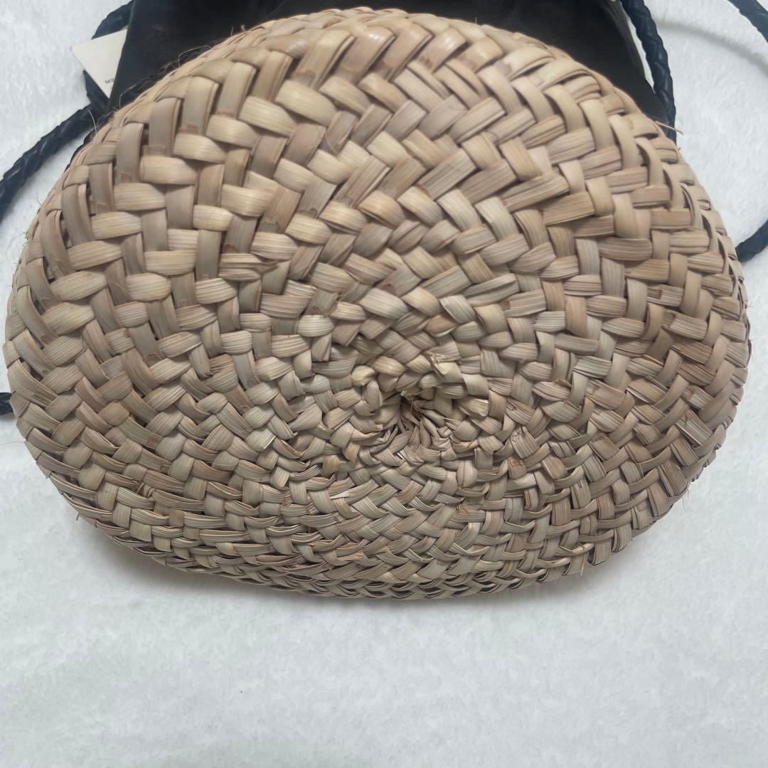 maison n.h paris かごバッグ　レザー　ブラック