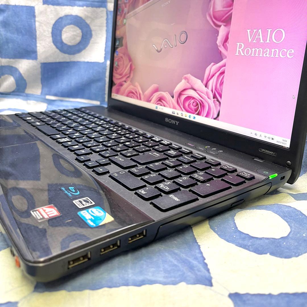 人気VAIO♡爆速SSD512G☆i7☆大人な黒♪ブルーレイ&カメラ！Win11