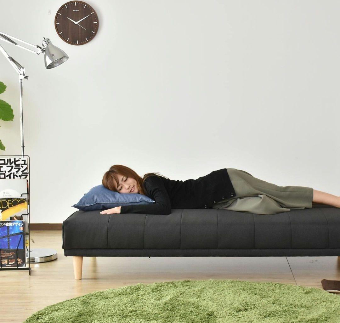 DORIS 3人掛けソファーベット180cm ブラック カバー付 さいたま