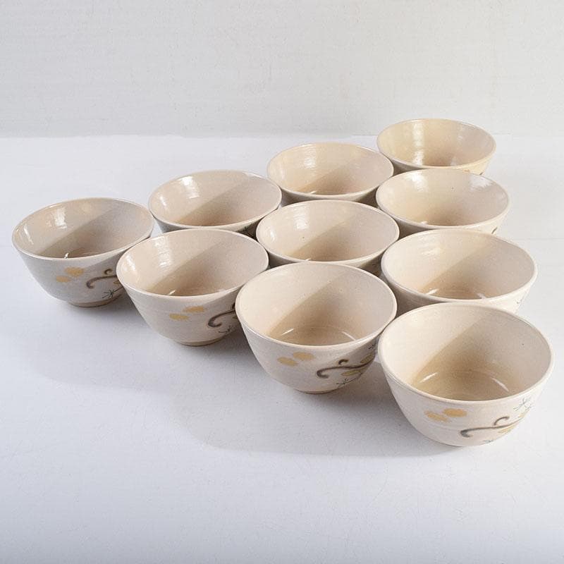 茶道具　八世乾山　山本如仙造　色絵金彩　数茶碗　十客　共箱　M　R9425B