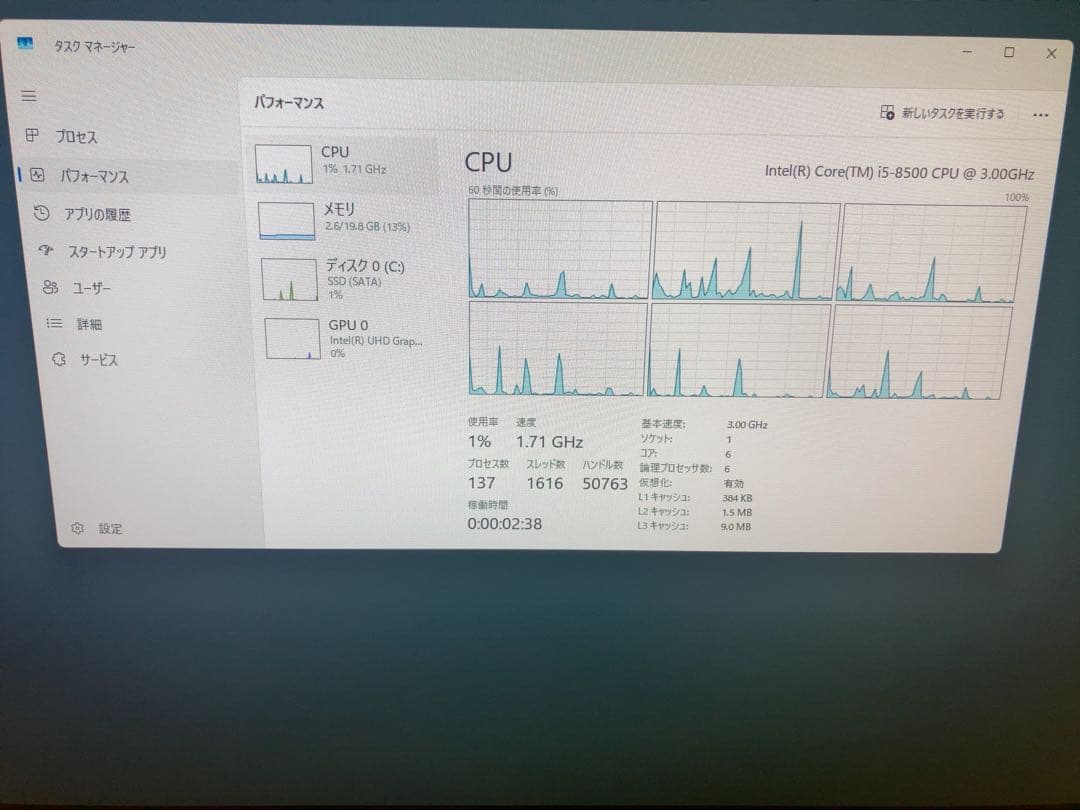 Fujitsu ESPRIMO D588/T 8世代 i5-8500 のみ