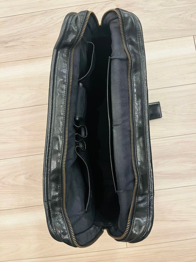 フェリージ8637 オールレザーブリーフケースバッグ　ブラック