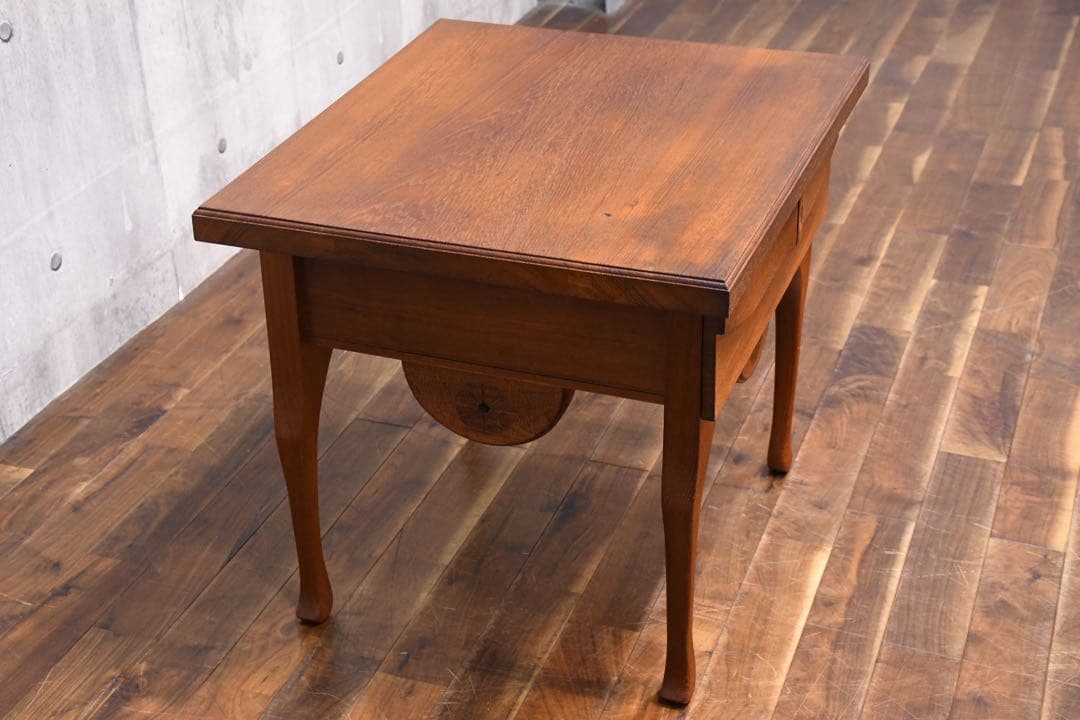 ECC9 チーク材 サイドテーブル 引出し付き ナイトテーブル 無垢材