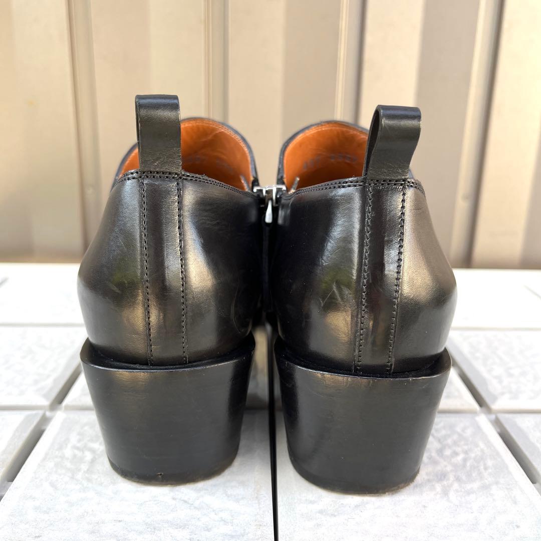 37.5 SARTORE ショートブーツ　黒　スタッズ　スリッポン　24.5