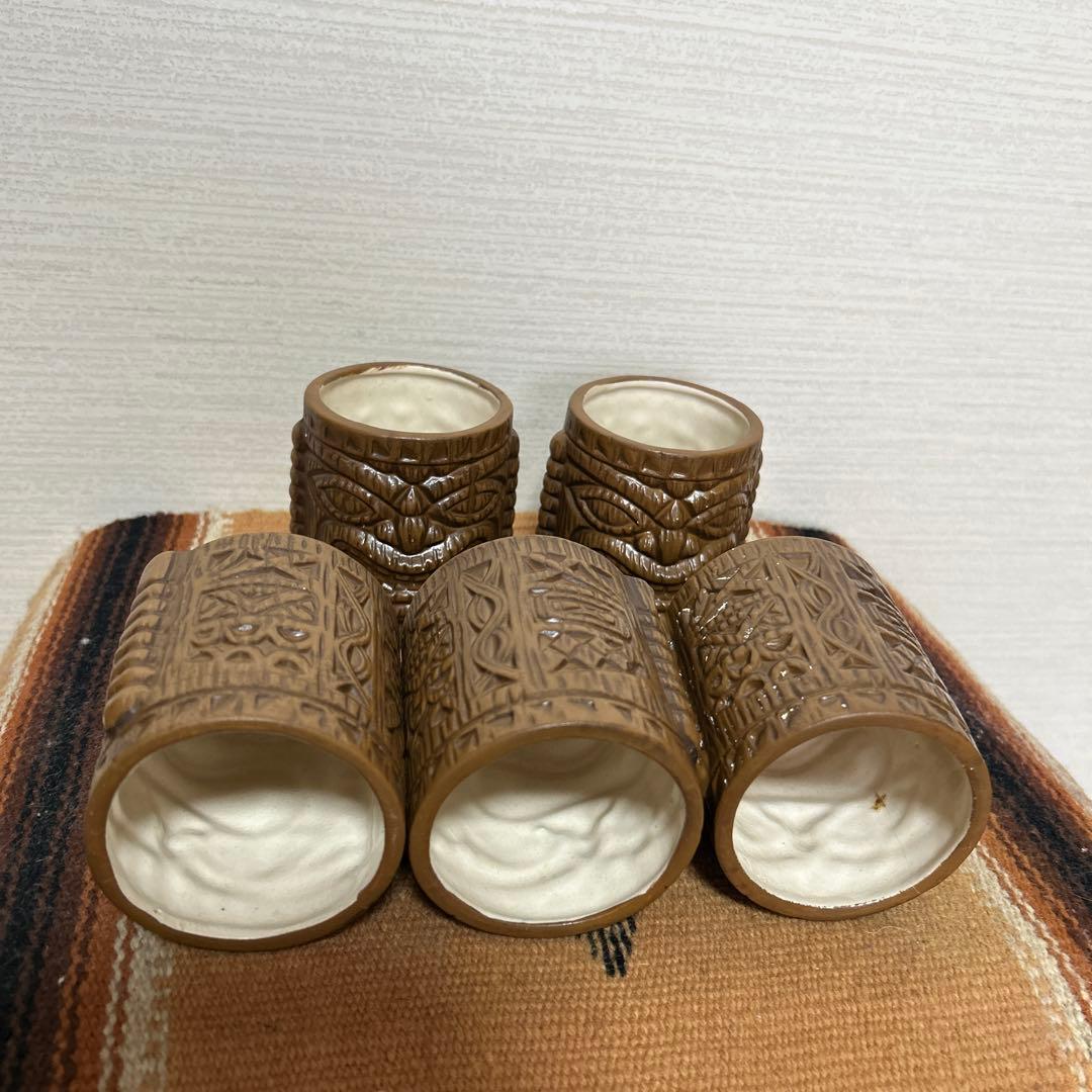 ミッドセンチュリー　TIKI ビンテージマグ5個セット