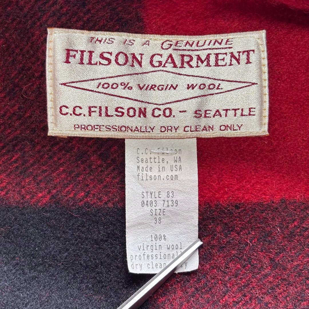 【USA製】フィルソン ダブルマッキーノ クルーザージャケット 38 チェック