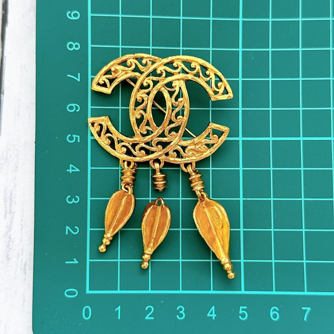 CHANEL シャネル ココマーク ヴィンテージ ブローチ 刻印95A フリンジ